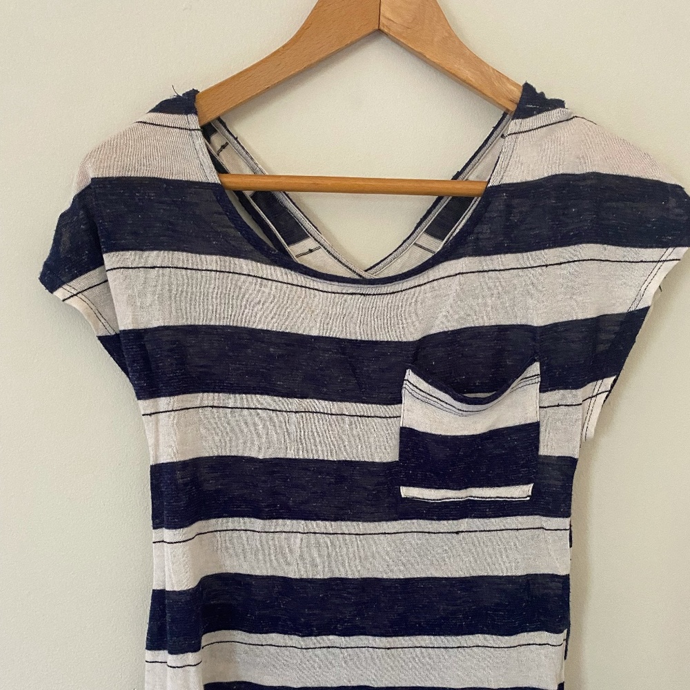 Sparkle & Fade Striped Criss-Cross Tee